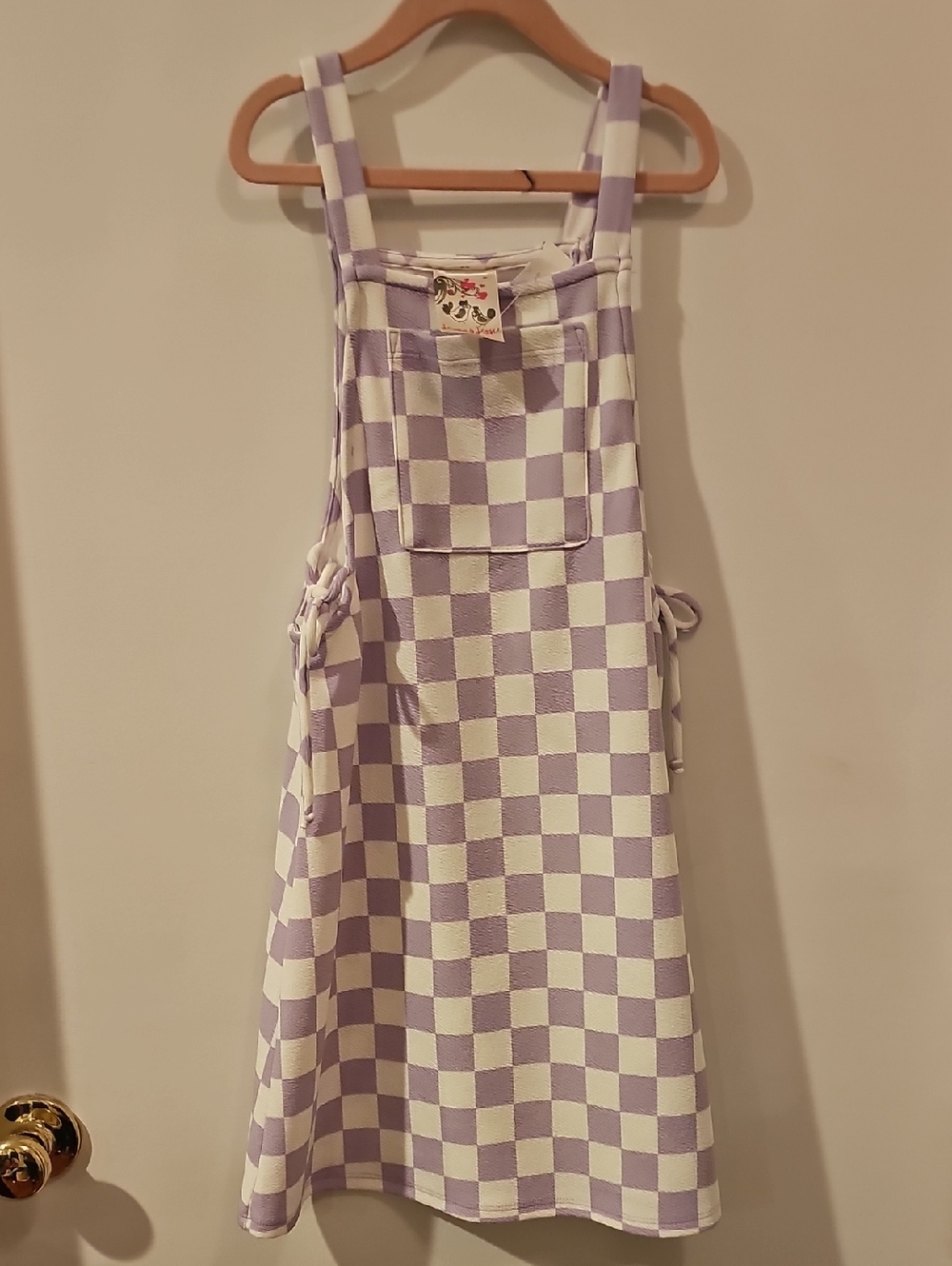Jenna & Jessie Lilac and White Checkered Pinafore Girls Sz 10